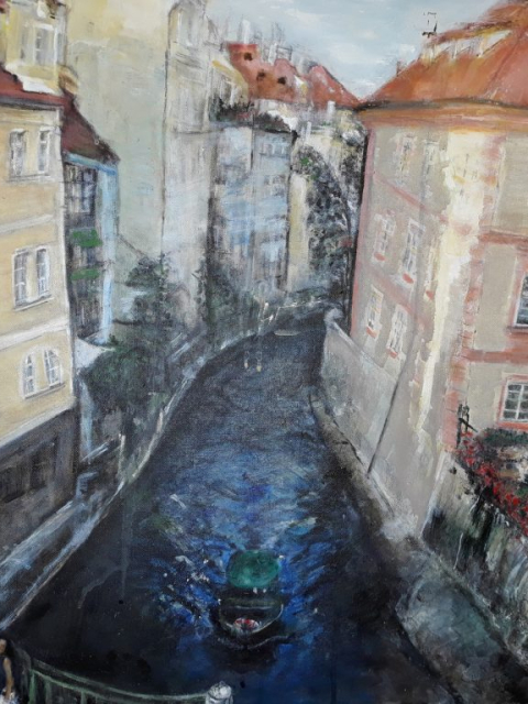 Canal Running Through Old Prague – Acrylic, 24×30