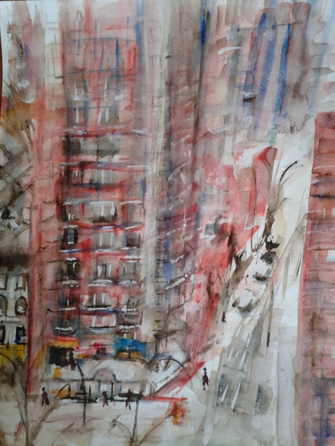 Cold Icy Day – Watercolor, 13×17