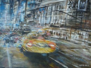 Rainy Night in Manhattan – Watercolor, 22×30