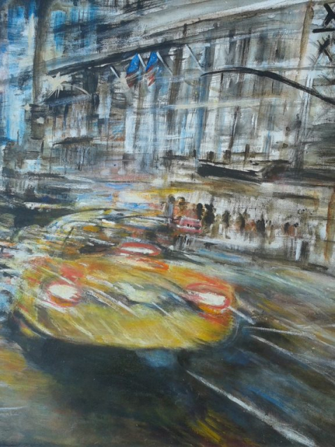 Rainy Night in Manhattan – Watercolor, 22×30