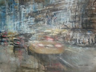 Rainy Night in Manhattan – Watercolor, 22×30 (2)