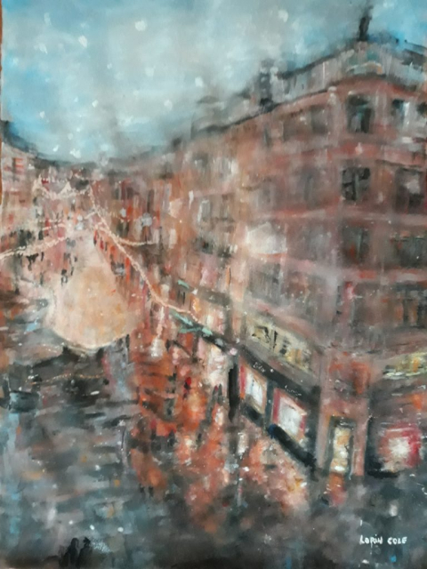 Shimmering Lights – Watercolor, 22×30