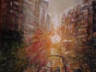 Sunset Over East 42nd Street – Watercolor and Gouache, 22×30