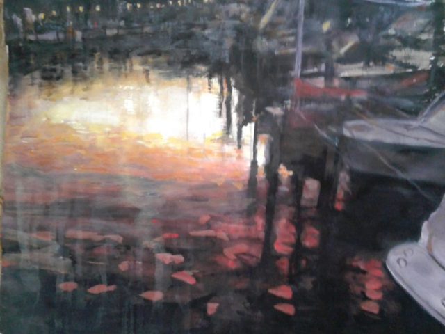 Sunset in Nantucket – Watercolor, 22×30