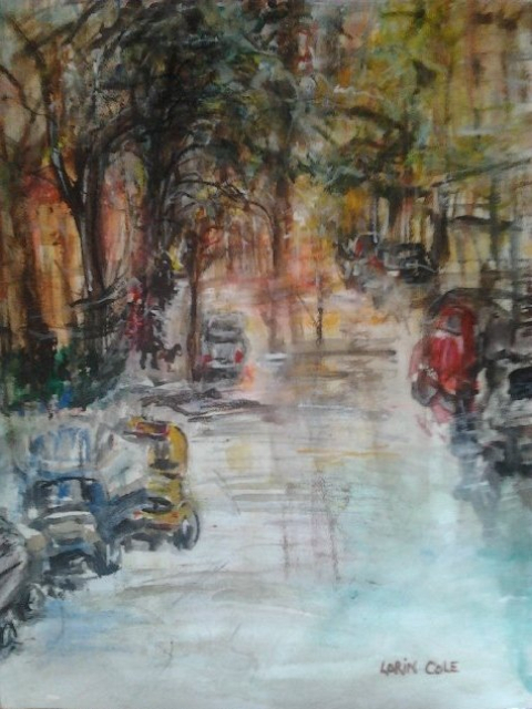 Thanksgiving Day in Tudor City – Watercolor, 11×15