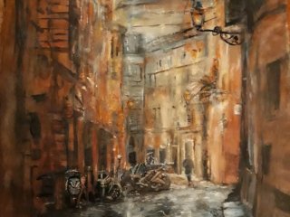 Vienna Sunset – Watercolor and Gouache